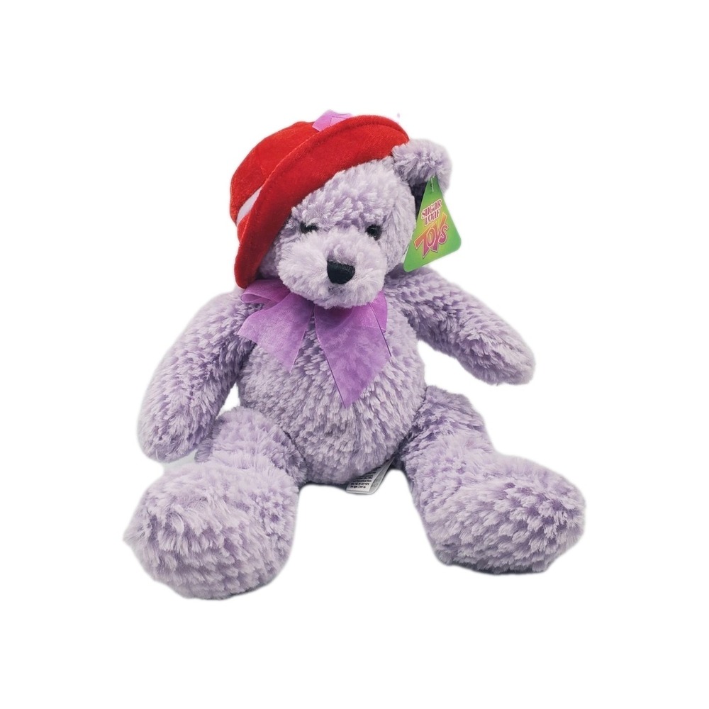 NEW Sugar Loaf Red Hat Society Bear Plush Purple with Red Hat Shelf Sitter